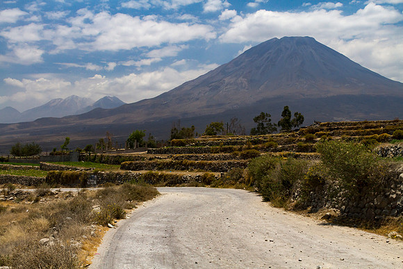 terraces at the foot of Mt. Misti