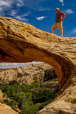 Steve crossing Butler Wash Arch