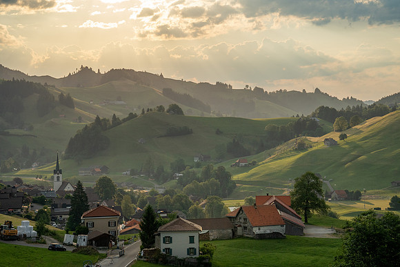 Pastoral sunrise in Urnasch