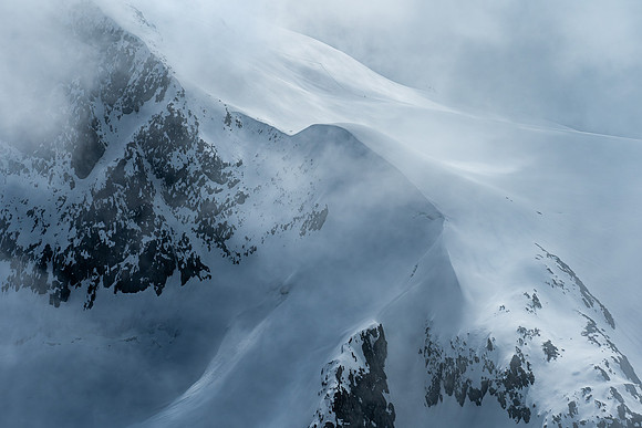 Solo climber amidst the elements
