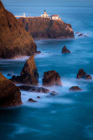 Point Bonita Lighthouse at sunset, CA