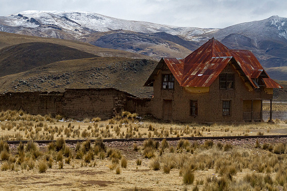 old train station along the Andean highway