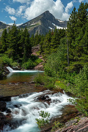 Upper Redrock Falls in Glacier National Park