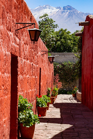 mountains over Arequipa within the Santa Cantalina monastery