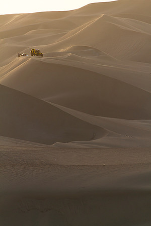 sunset among the Huacachina sand dunes