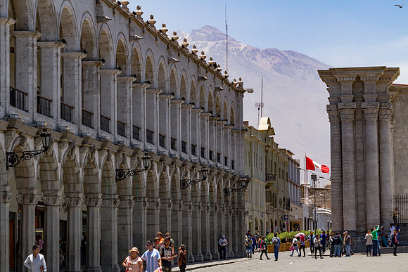 inside the main square of Arequipa