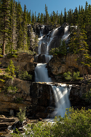 waterfall along the Icefields Parkway